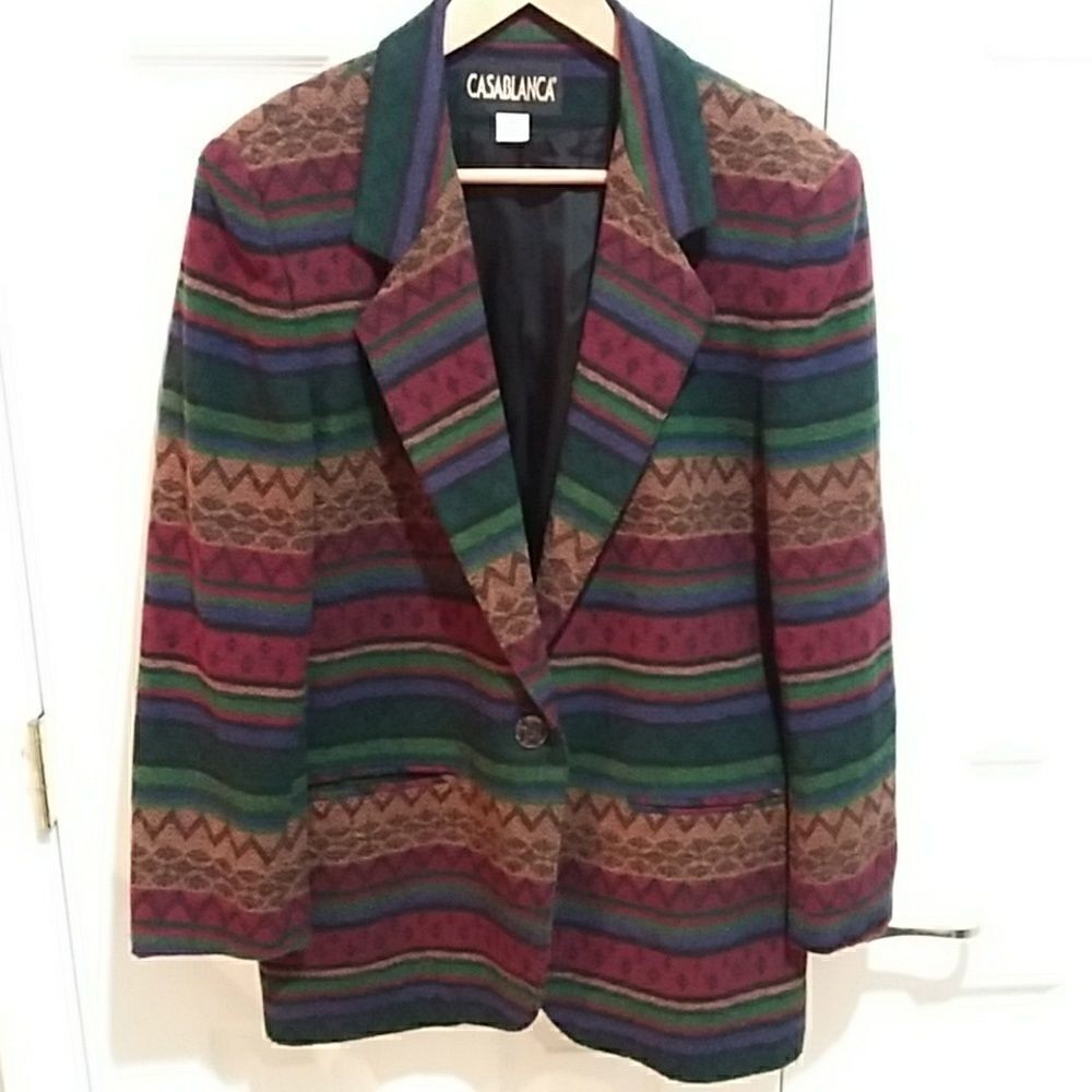 Casablanca Vintage Aztec Patterned Blazer Sz 10